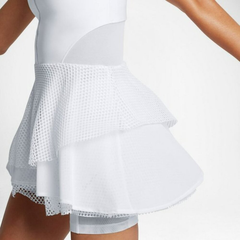 Nwt Nike STUNNING White Tennis Dress mesh skirt XS - Picture 10 of 13